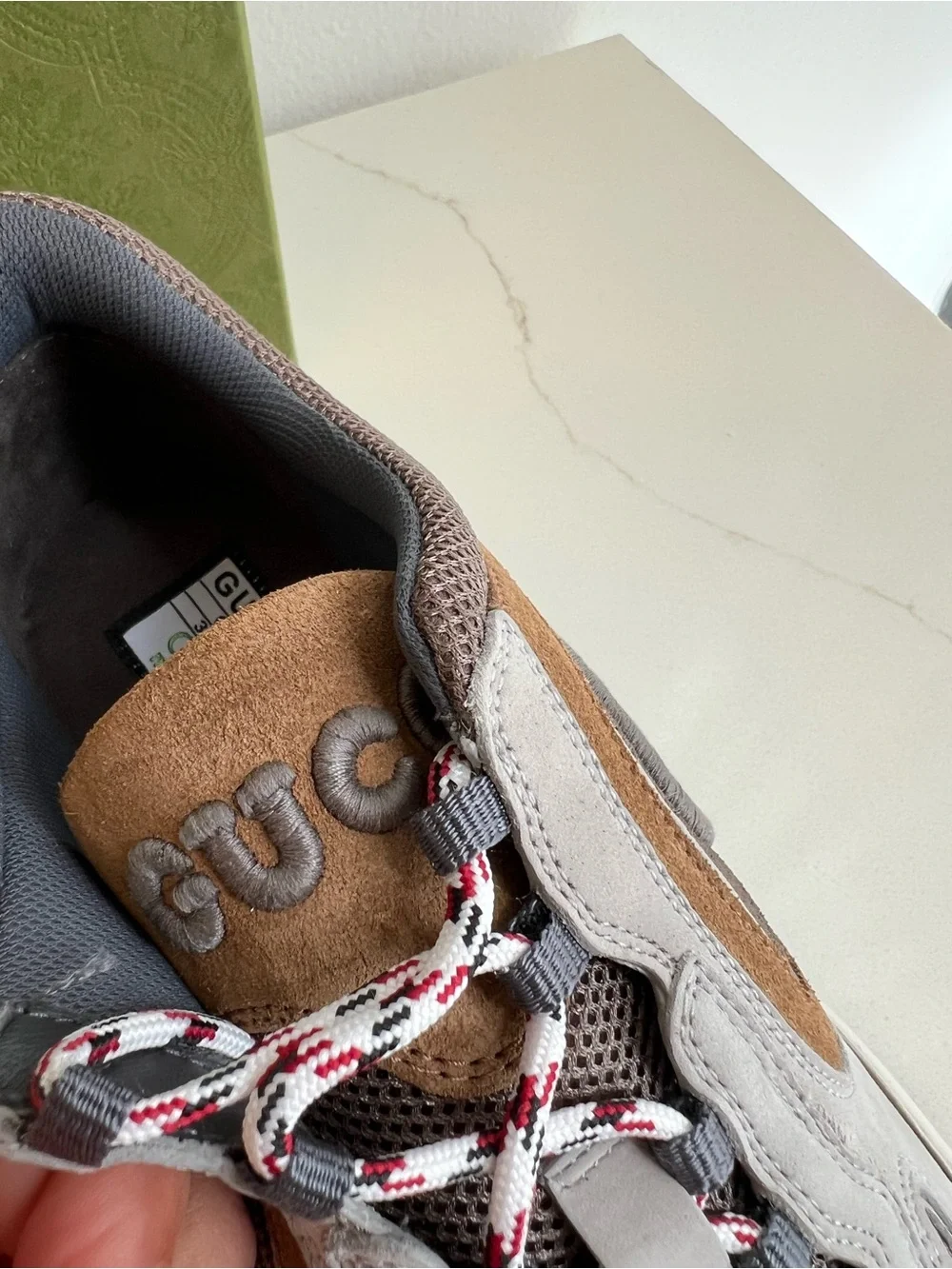 Gucci woman Run  Beige, Brown and Black Retro Runner Sneakers